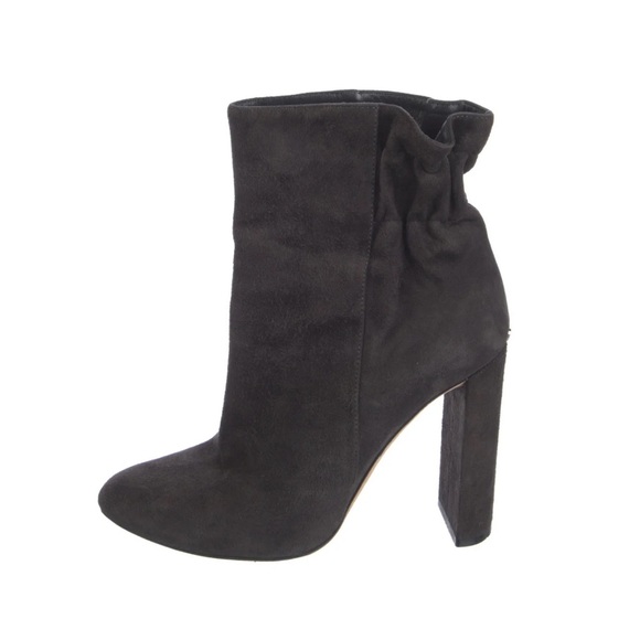 Dior Shoes - $1140 Christian Dior Gray Charcoal Suede Ruched Pleated Ankle Boots 35 / 5